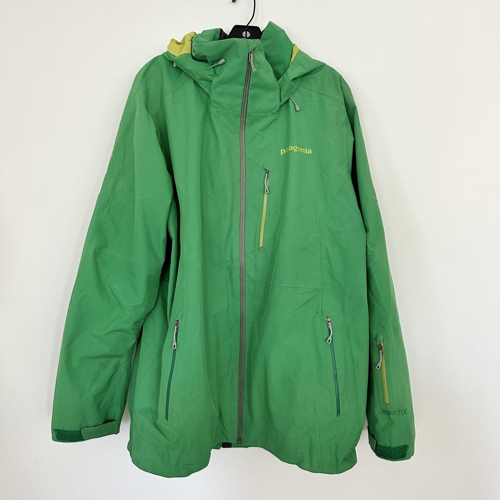 Patagonia Ski Snowboard‎ Jacket Mens Large Green Powder Bowl Free Ride STY 31401